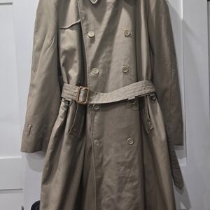 Vintage - Adolfo Tan Double-Breasted Trench Coat, XXL
